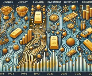 Распределение мирового золота по секторам (1993–2023 гг.)